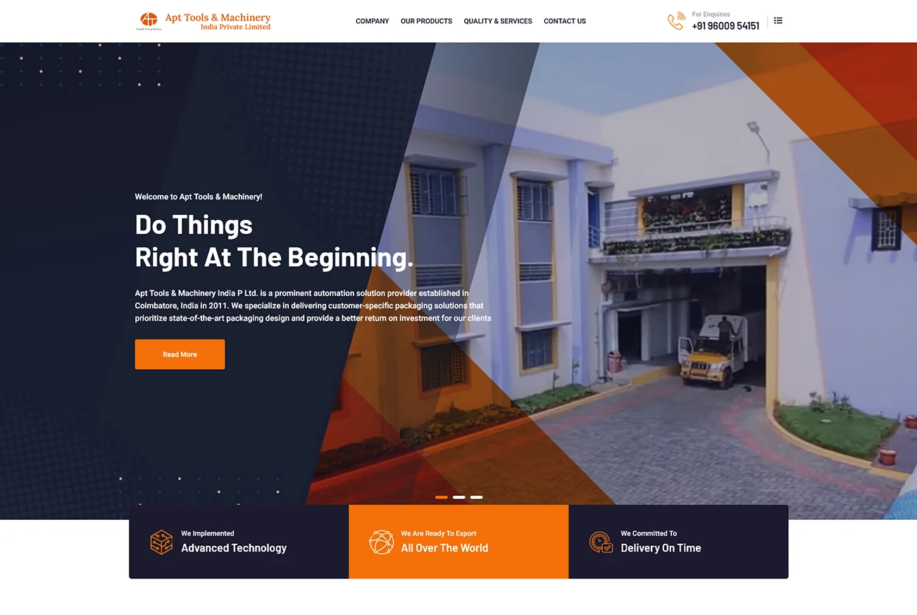 APT Tools responsive company website project