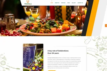 Tirumala Catering Service responsive website project