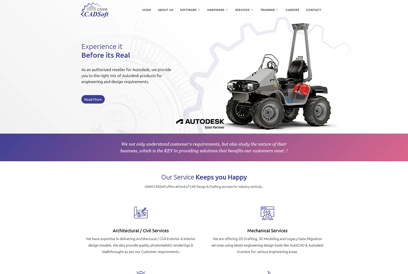 USAM CADSoft professional business website project